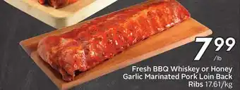 Sobeys Fresh BBQ Whiskey or Honey Garlic Marinated Pork Loin Back Ribs offer
