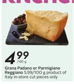 Sobeys Grana Padano or Parmigiano Reggiano offer