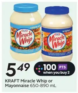 Sobeys KRAFT Miracle Whip or Mayonnaise offer