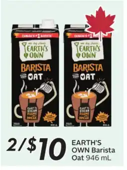 Sobeys EARTH'S OWN Barista Oat offer