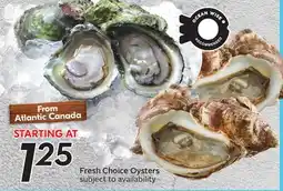Sobeys Fresh Choice Oysters offer