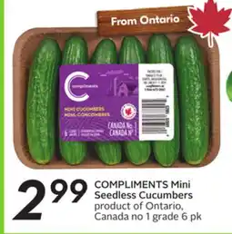Sobeys COMPLIMENTS Mini Seedless Cucumbers offer