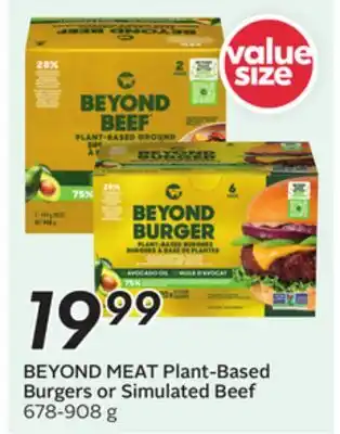 Sobeys BEYOND MEAT Plant-Based Burgers or Simulated Beef offer