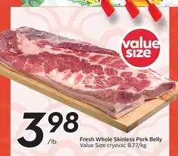Sobeys Fresh Whole Skinless Pork Belly offer