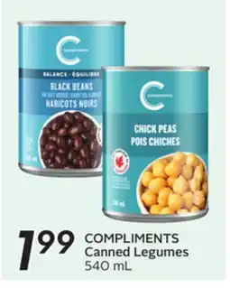 Sobeys COMPLIMENTS Canned Legumes offer