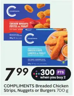 Sobeys COMPLIMENTS Breaded Chicken Strips, Nuggets or Burgers offer