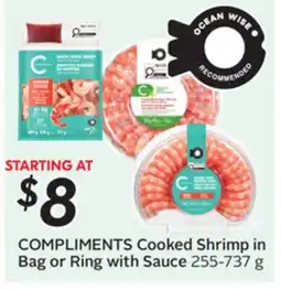 Sobeys COMPLIMENTS Cooked Shrimp in Bag or Ring with Sauce offer