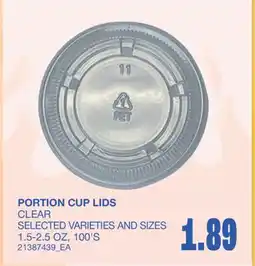 Wholesale Club PORTION CUP LIDS, 100'S offer