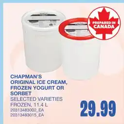 Wholesale Club ORIGINAL ICE CREAM, FROZEN YOGURT OR SORBET offer
