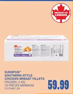 Wholesale Club SUNSPUN SOUTHERN-STYLE CHICKEN BREAST FILLETS offer