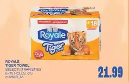 Wholesale Club TIGER TOWEL, 6-18 ROLLS, 6'S offer