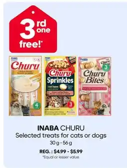 Mondou INABA CHURU Selected treats for cats or dogs offer