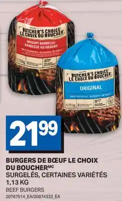 L'Intermarché BURGERS DE BŒUF LE CHOIX DU BOUCHER | BEEF BURGERS offer
