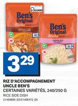 L'Intermarché RIZ D'ACCOMPAGNEMENT | RICE SIDE DISH, 240/250 G offer