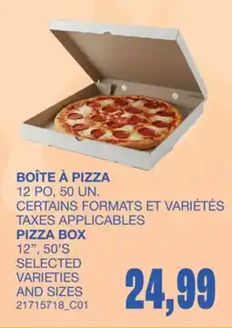 Wholesale Club BOÎTE À PIZZA, 50 UN offer