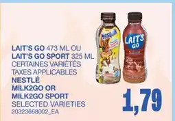 Wholesale Club LAIT'S GO, 473 ML OU LAIT'S GO SPORT, 325 ML offer