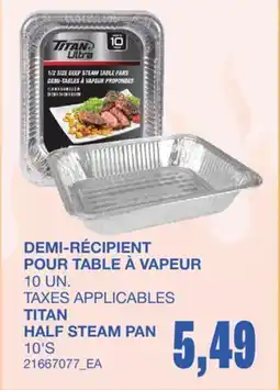 Wholesale Club DEMI-RÉCIPIENT POUR TABLE À VAPEUR, 10 UN offer