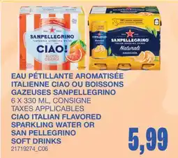 Wholesale Club EAU PÉTILLANTE AROMATISÉE ITALIENNE CIAO OU BOISSONS GAZEUSES offer
