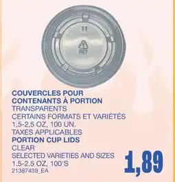 Wholesale Club COUVERCLES POUR CONTENANTS À PORTION, 1,5-2,5 OZ, 100UN offer