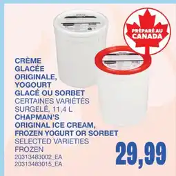 Wholesale Club CRÈME GLACÉE ORIGINALE, YOGOURT GLACÉ OU SORBET offer