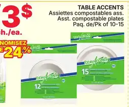 Rossy TABLE ACCENTS Asst. compostable plates offer