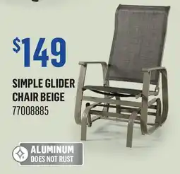 Canac SIMPLE GLIDER CHAIR BEIGE offer