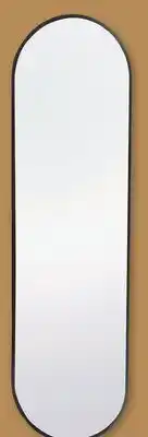 Canac OVATION OVAL MIRROR WITH ALUMINUM FRAME 14 ½ IN X 48 IN BLACK OR BRASS FINISH offer