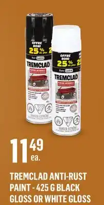 Canac TREMCLAD ANTI-RUST PAINT - 425 G BLACK GLOSS OR WHITE GLOSS offer