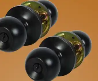 Canac SET OF 2 KEYED ENTRY DOOR KNOBS MATTE BLACK offer