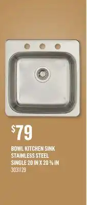 Canac BOWL KITCHEN SINK STAINLESS STEEL offer