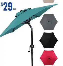 Canac PATIO UMBRELLA WITH ALUMINIUM POLE 4 FT 11 IN VARIOUS COLOURS offer