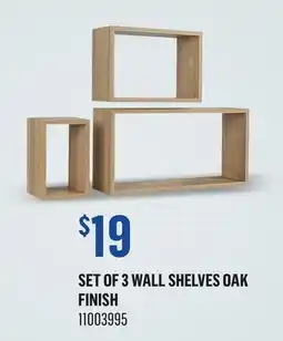 Canac SET OF 3 WALL SHELVES OAK FINISH offer