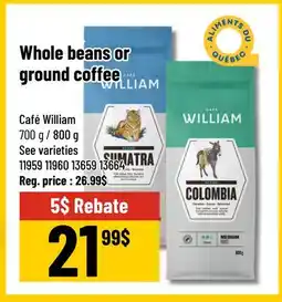 Mayrand Whole Beans or Ground Coffee Café William offer