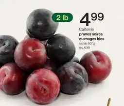 Avril Californie prunes noires ou rouges bios offer