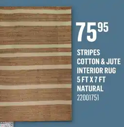 Canac STRIPES COTTON & JUTE INTERIOR RUG 5FT X7 FT NATURAL offer