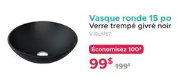 Bath Depot Vasque ronde 15 po Verre trempé givré noir offer