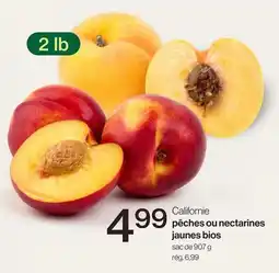 Avril Californie pêches ou nectarines jaunes bios offer