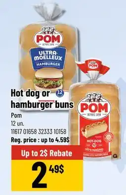 Mayrand Hot Dog or Hamburger Buns Pom offer