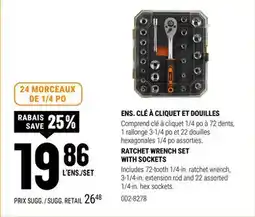 BMR ENS. CLÉ À CLIQUET ET DOUILLES offer