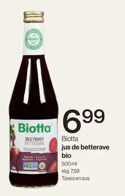 Avril Biotta jus de betterave bio offer
