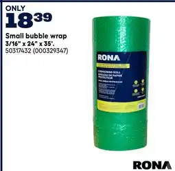 RONA RONA Small bubble wrap 3/16 x 24 x 35' offer