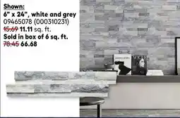 RONA Ledgestone natural stone tiles 6 x 24, white and grey offer