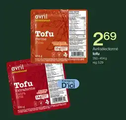 Avril Avril sélectionné tofu offer