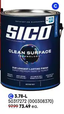 RONA 3.78-L cans pails of SICO Clean Surface, Classic interior paint and GoPrime primer offer