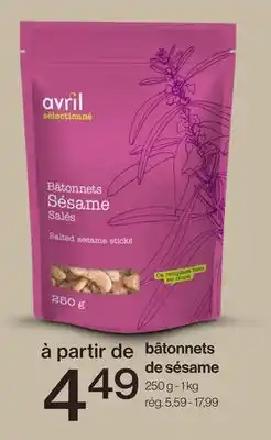 Avril bâtonnets de sésame offer