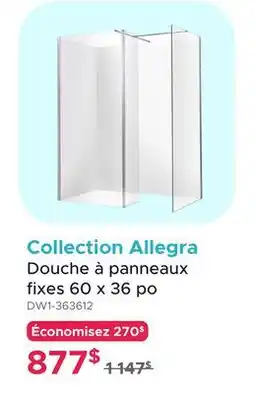 Bath Depot Collection Allegra Douche à panneaux fixes 60 x 36 po offer