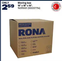 RONA Moving box 18 x 18 x 16 offer