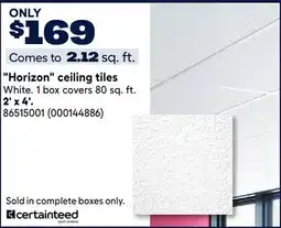 RONA CertainTeed Horizon ceiling tiles offer