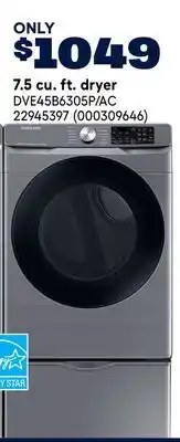 RONA SAMSUNG 7.5 cu. ft. dryer offer