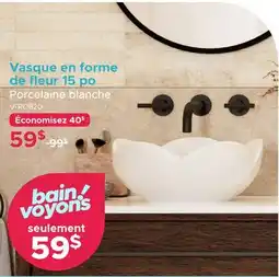 Bath Depot Vasque en forme de fleur 15 po Porcelaine blanche offer
